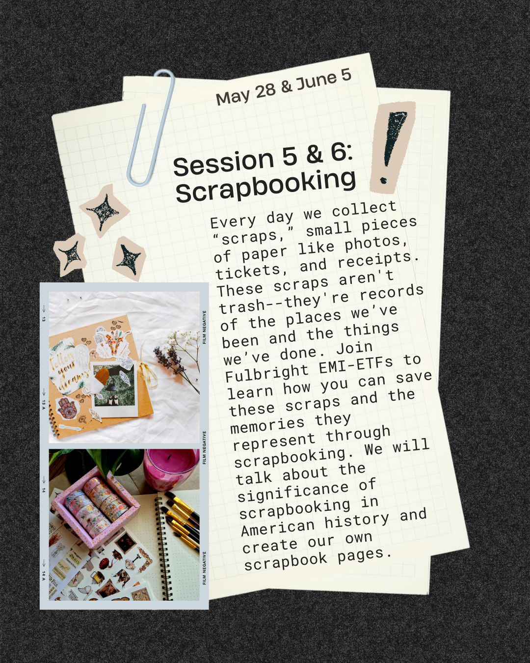 Craft & Chat 英語創意手作咖 場次 5 - 剪貼簿